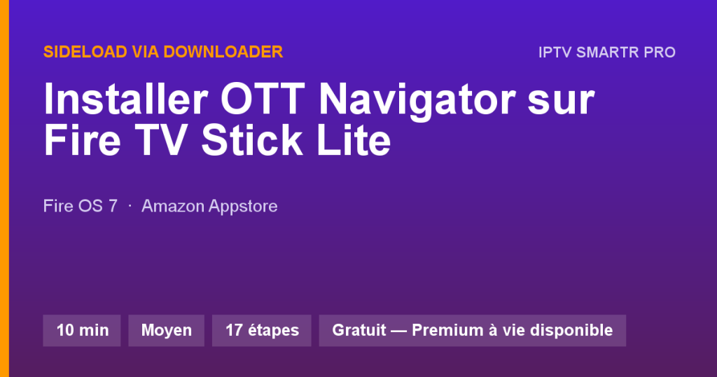OTT Navigator sur Amazon Fire TV Stick Lite — Sideload via Downloader