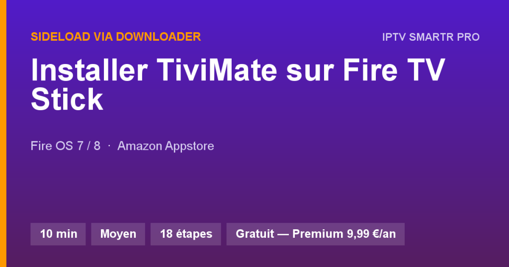 TiviMate sur Amazon Fire TV Stick 4K — Sideload via Downloader
