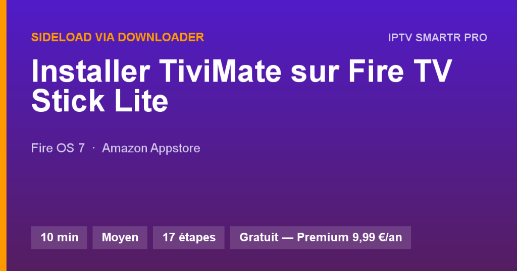 TiviMate sur Amazon Fire TV Stick Lite — Sideload via Downloader